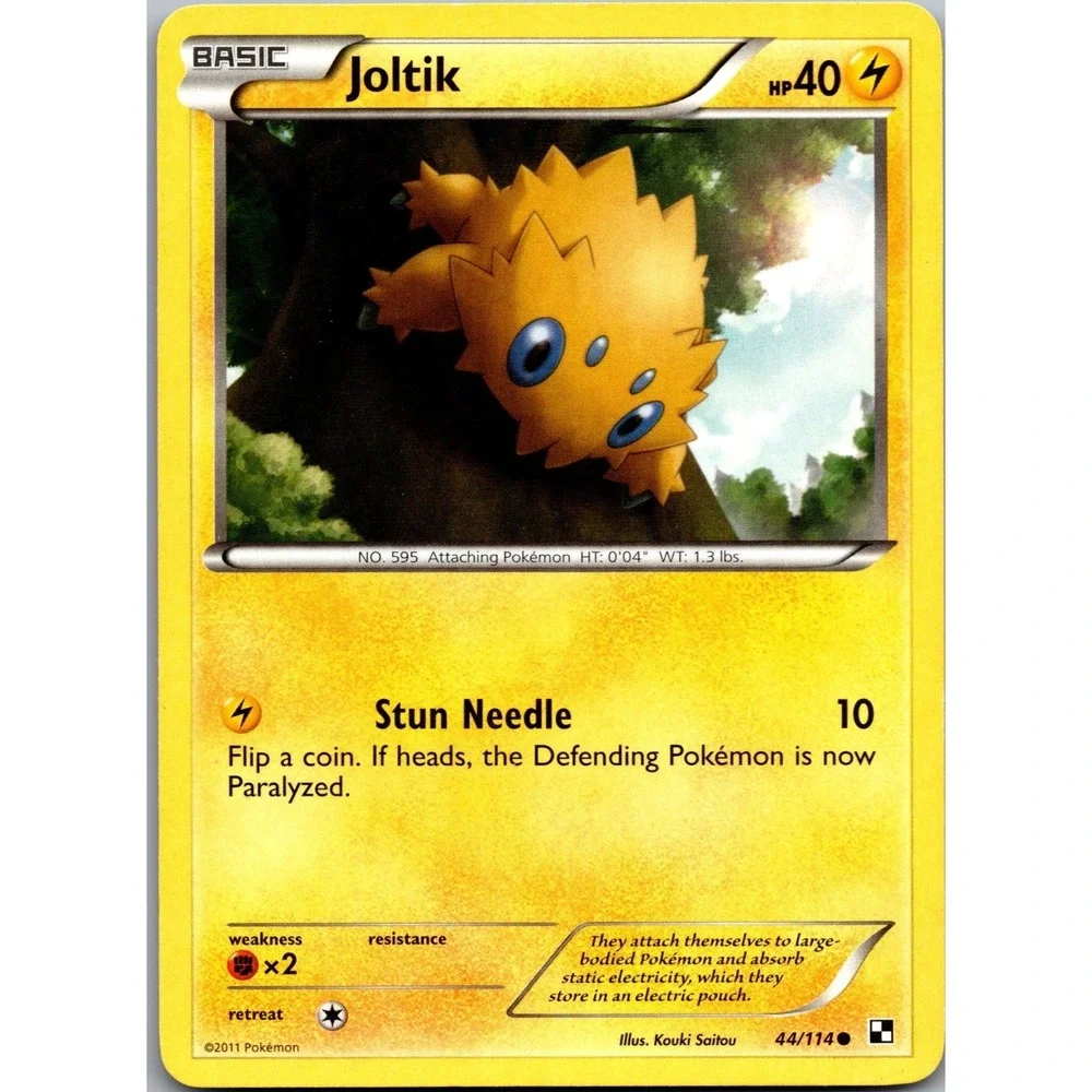 Pokemon Joltik 44/114 Black and White Common Lightning TCG Card 2011 MP